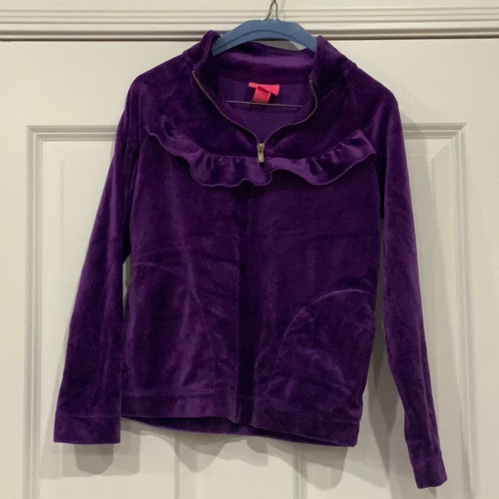 Girl’s Lilly Pulitzer Oaklee Velour Pullover Size M